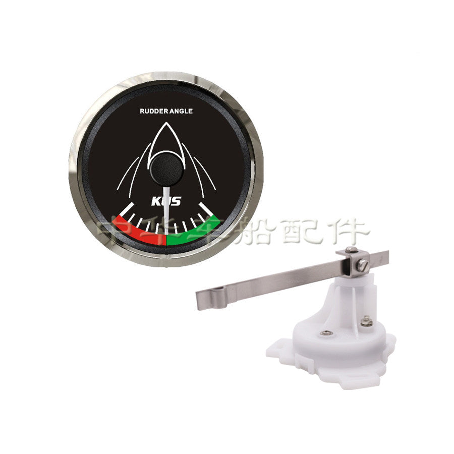 Marine Rudder Angle Indicator Gauge & Sensor – 316 SS Bezel, IP67, 12V/24V for Yachts, Speedboats & Fishing Boats