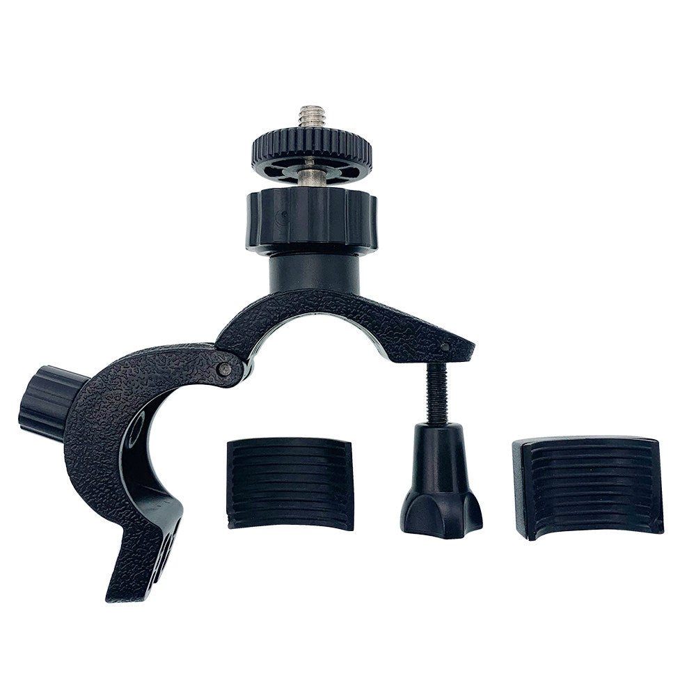 Bike Handlebar Clamp Mount with 1/4" Ball Head — 360° Rotating, Fits 15–30mm Tubes - HomeDIYer