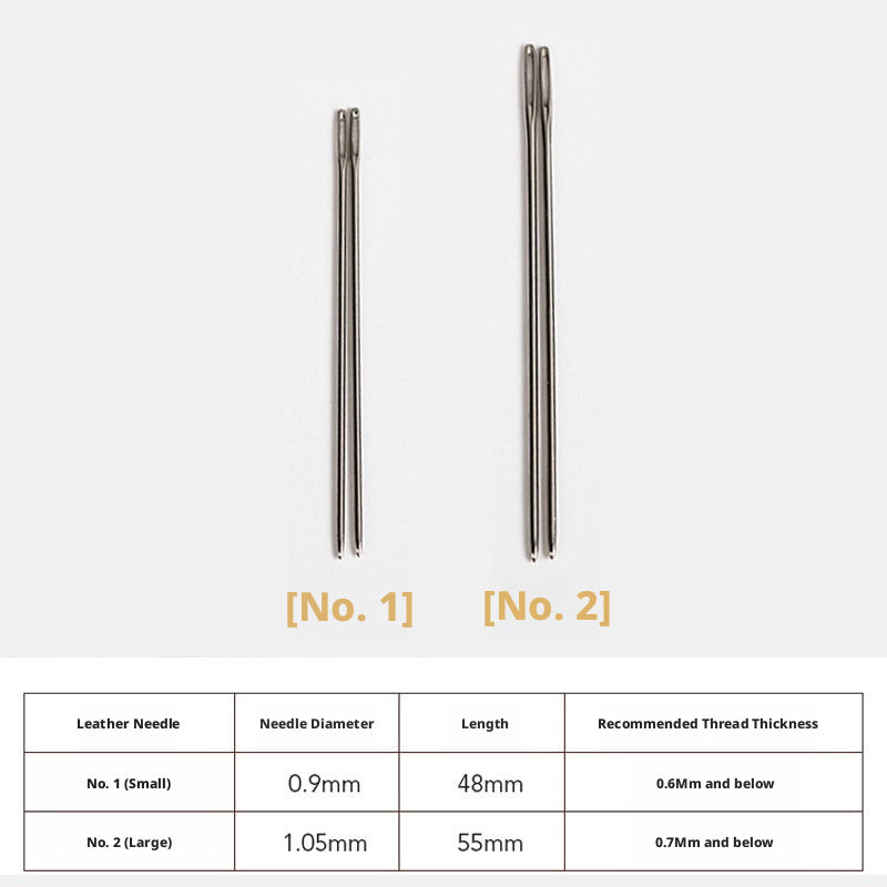 Round Head Hand Sewing Leather Needles – Straight, Curved & Self‑Threading, No.1/No.2, with Decorative Holders