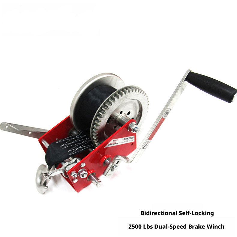 Boat Trailer Hand Crank Winch – Self-Locking Manual Winch for Yachts, Inflatable Boats & Jet Skis
