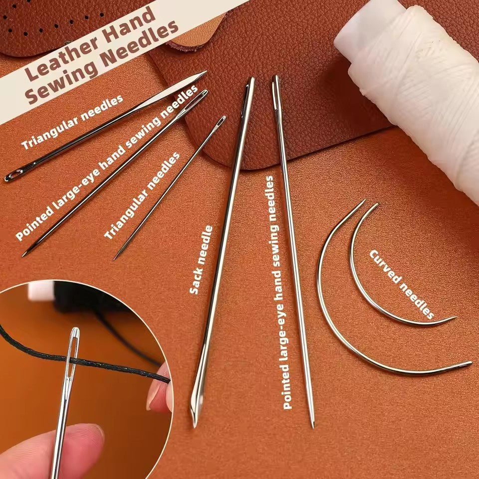 Leather Hand Sewing Needle Kit with Seam Ripper & Nylon Thread