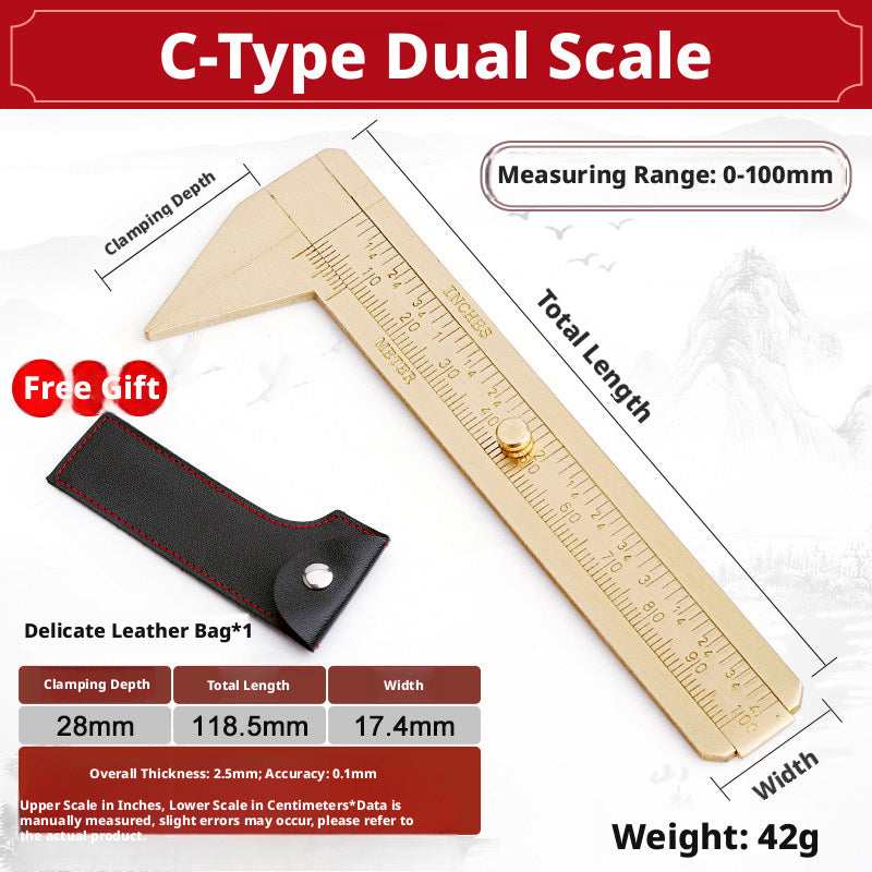 Solid Brass Mini Caliper Set – 0.1mm Accuracy, Jewelry & DIY Measurement