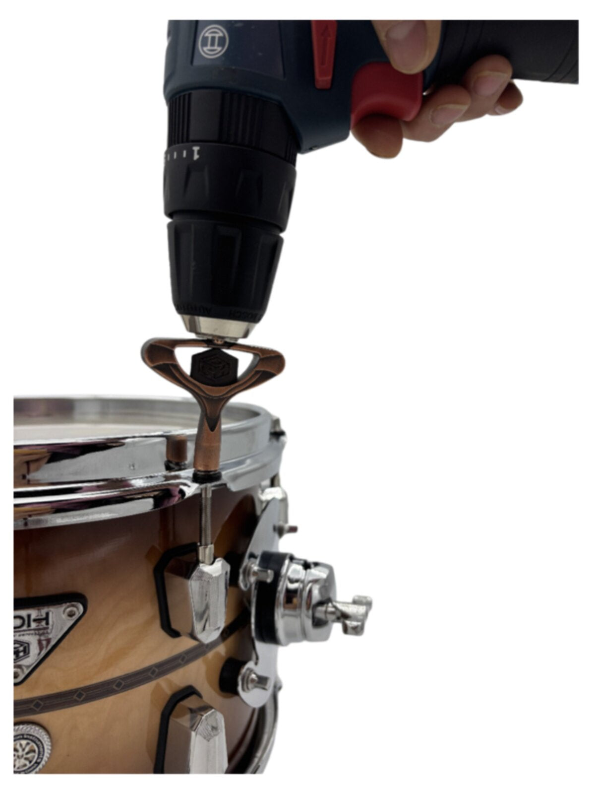 PDH Zinc Alloy Drum Key – Universal Tuning Wrench for Acoustic Drums, Keychain Hole, Power Tool Compatible