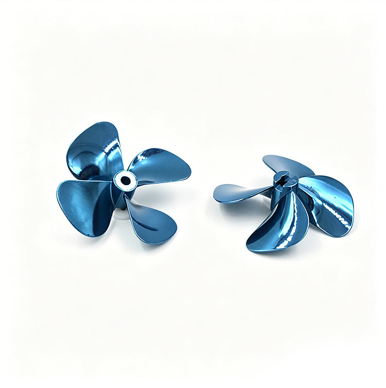 Zinc Alloy 4-Blade RC Boat Propeller - 55mm/60mm CW & CCW Replacement for Fishing Boats, Bait Boats & Remote Control Models