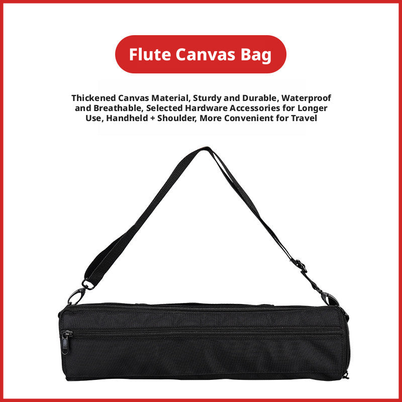 MEIDASI Flute Case & Bag – 16/17‑Hole Wooden Box (Round/Square) + Leather + Canvas Bag