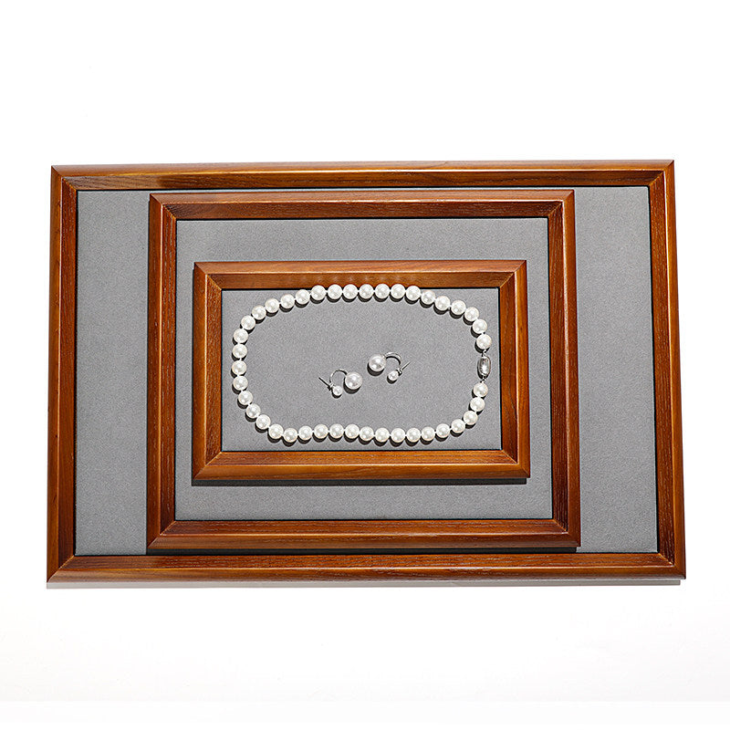 Premium Solid Wood Jewelry Display Trays for Photography & Organizing