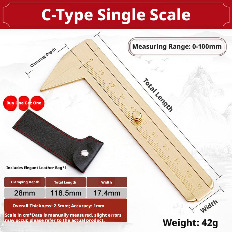 Solid Brass Mini Caliper Set – 0.1mm Accuracy, Jewelry & DIY Measurement
