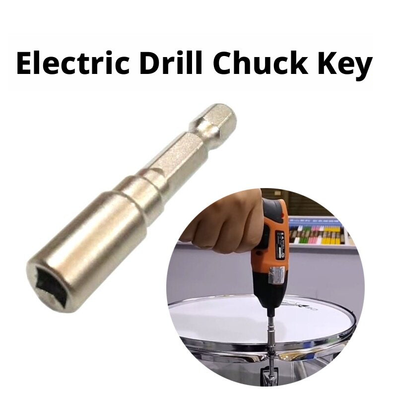 Electric Drill Drum Key Bit – Hex 6mm Shank, Square 5.5mm Socket for Fast Drum Tuning (1 or 3 Pack)