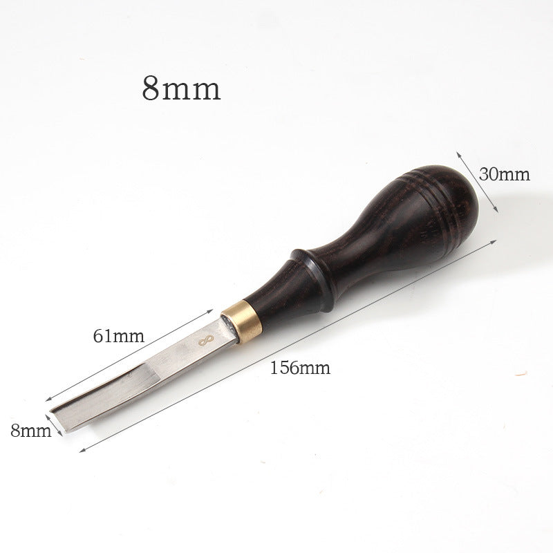 Leather Roughing Scraper Tool – Purple Sandalwood Handle Stainless Steel Blade, Curved & Flat