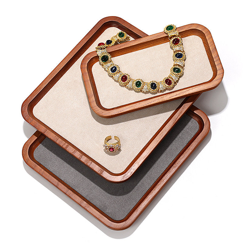 Premium Solid Wood Jewelry Display Trays for Photography & Organizing