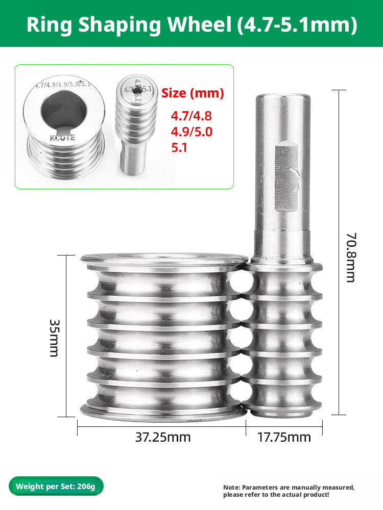 KCUTE Manual Ring Shaping Machine – 40+ Roller Wheels, for Gold/Silver