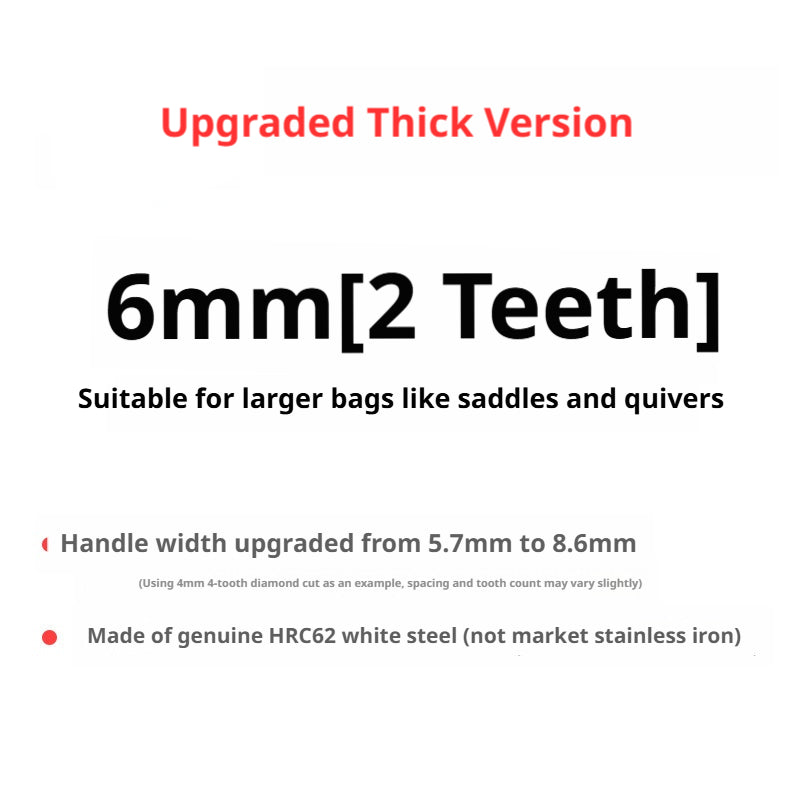 White Steel Diamond Chisel Set – 3/4/5/6mm Spacing, 1/2/4/6 Teeth for Leather Stitching