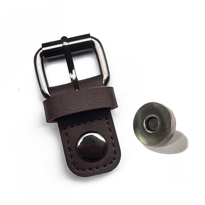 Leather Magnetic Buckle – 1.4cm / 1.8cm for Bags, Backpacks, Straps (Black, White, Brown)