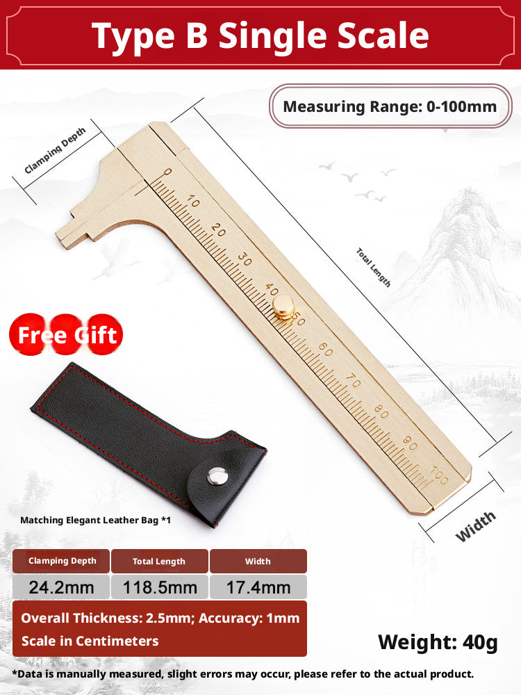 Solid Brass Mini Caliper Set – 0.1mm Accuracy, Jewelry & DIY Measurement