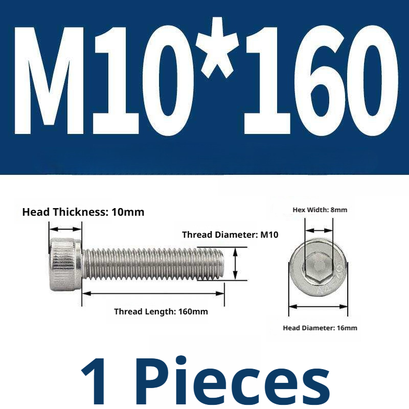 316 Stainless Steel Socket Head Cap Screws – Hex Allen Bolt, M2–M20, GB/T Standard, 4.8 Grade
