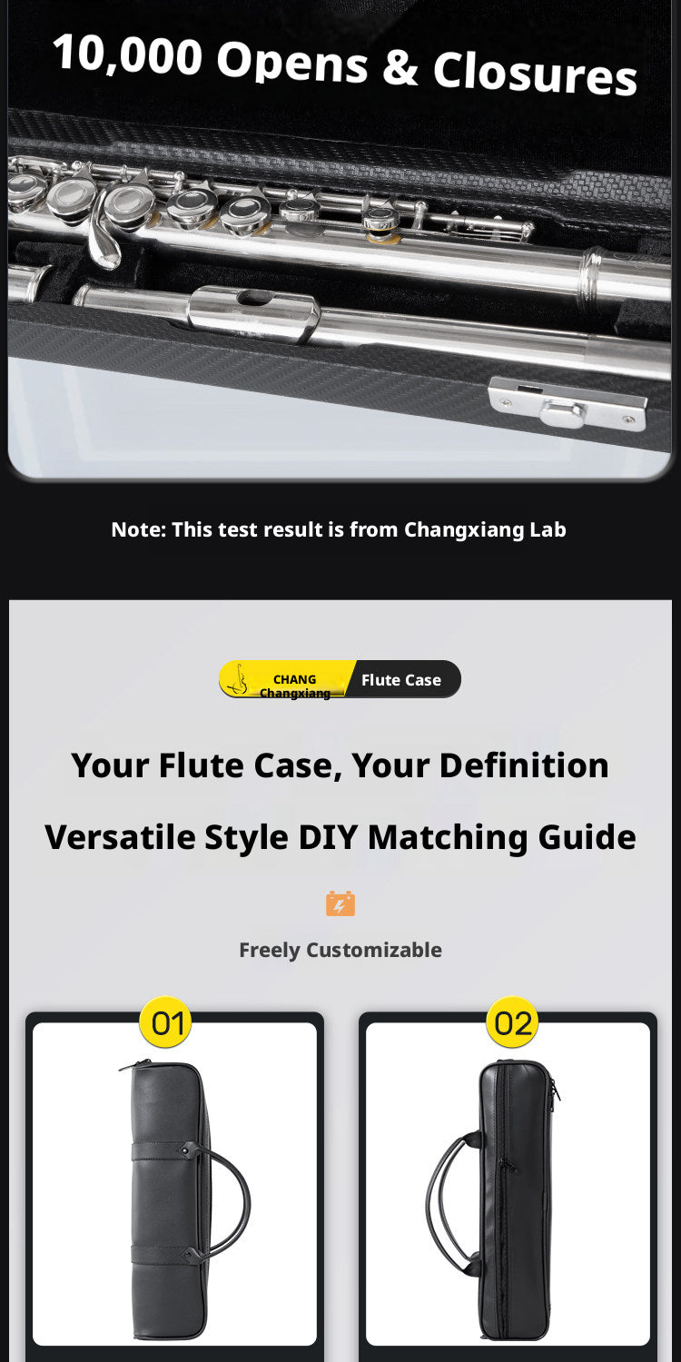 CHANG Flute Case – 16/17 Hole, Piccolo, Head Joint, Leather/Oxford, Backpack Style (Bamboo Weave)