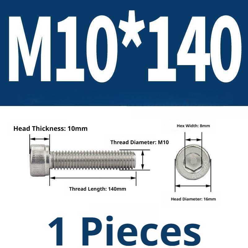 316 Stainless Steel Socket Head Cap Screws – Hex Allen Bolt, M2–M20, GB/T Standard, 4.8 Grade