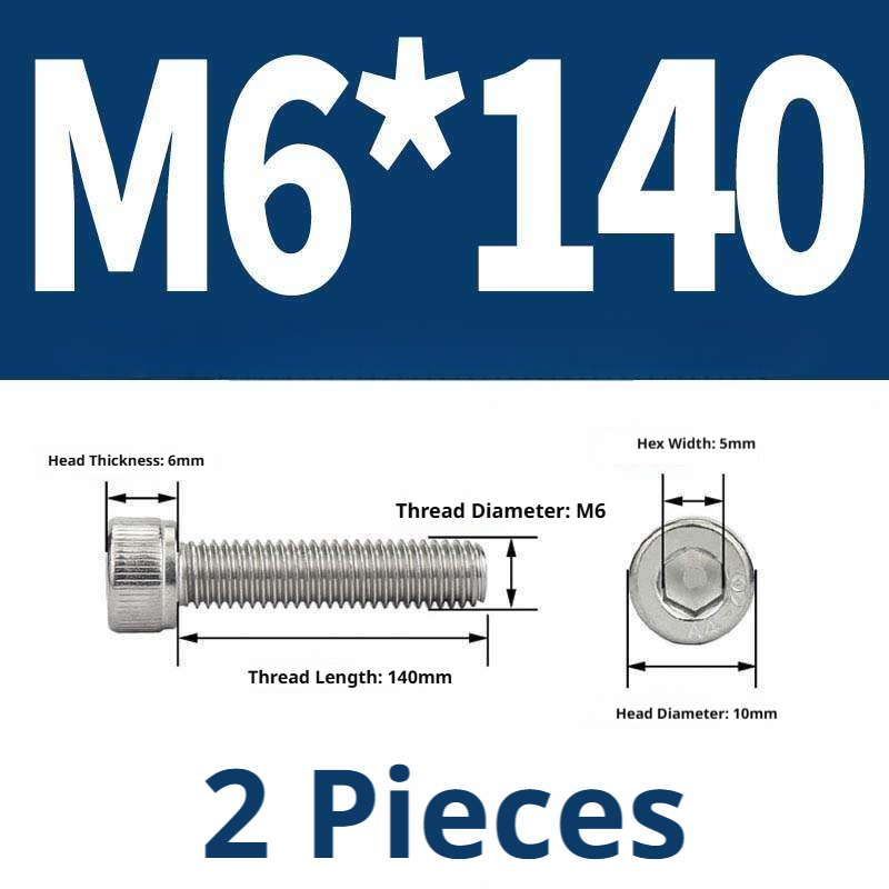 316 Stainless Steel Socket Head Cap Screws – Hex Allen Bolt, M2–M20, GB/T Standard, 4.8 Grade