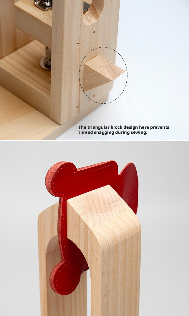 Hand‑Stitched Wood Clamp – 8 Styles for Leather Sewing (Beech/Pine, Lychee or Leather Veneer)