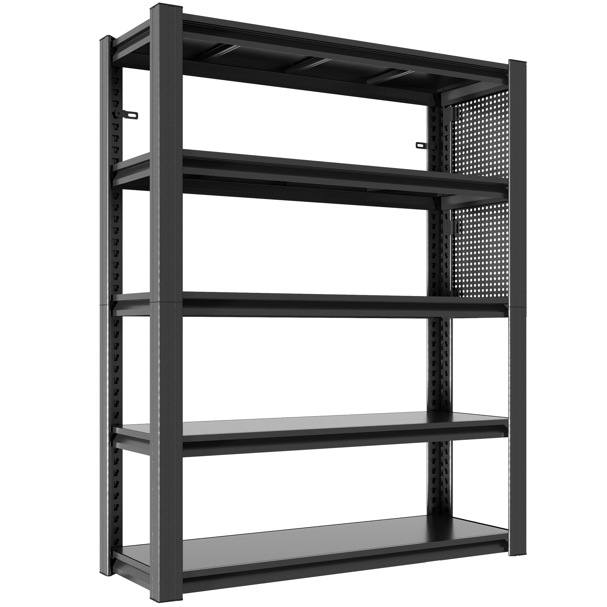 5-Tier Heavy-Duty Metal Shelving Unit with Pegboard, 78"H x 47.2"W x 18"D, 2000 lb Capacity