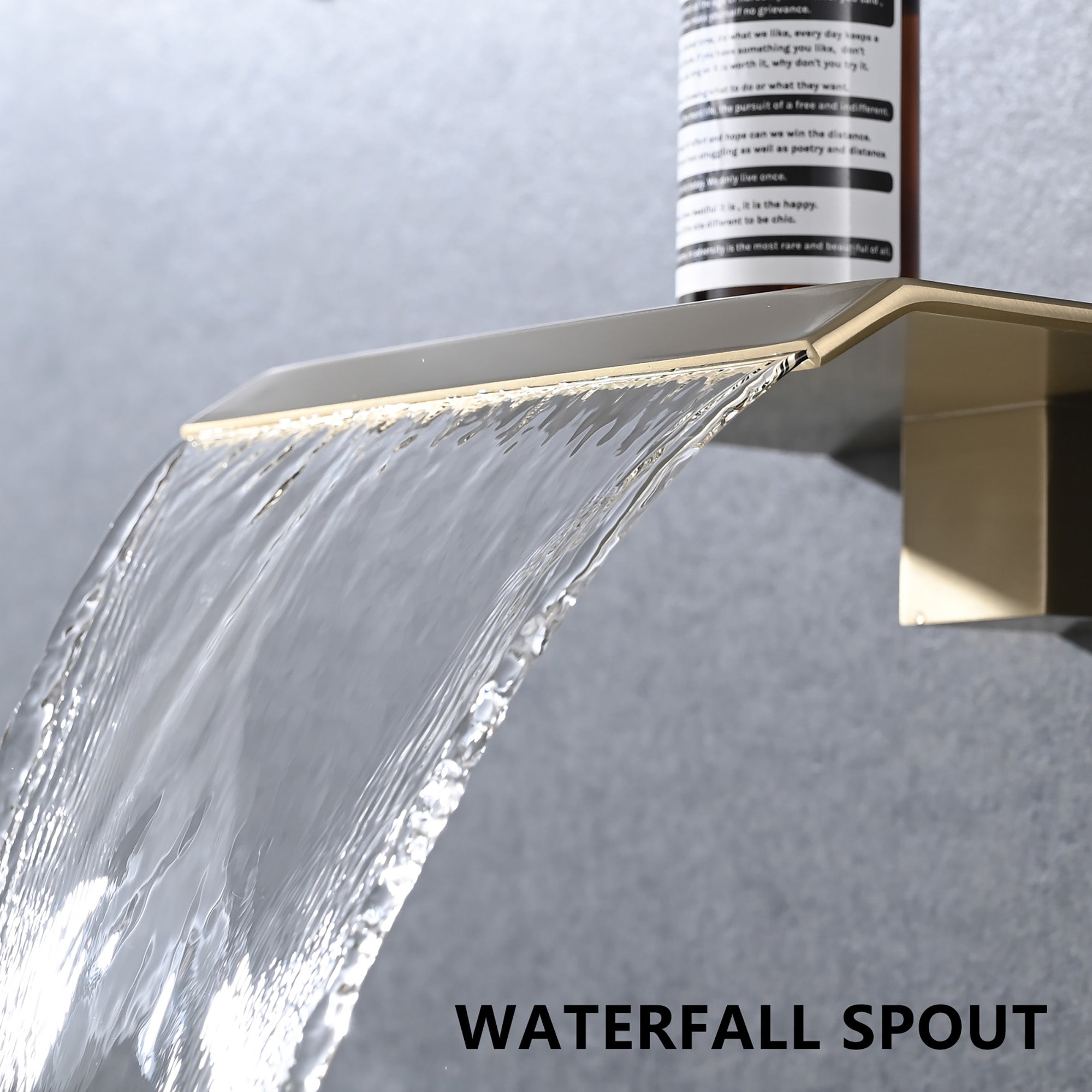 Wall Mount Bathtub Faucet Matte Black Single Handle Modern Bathroom Sink Faucet with Rough in Valve High Flow Filler Waterfall Tub Spout