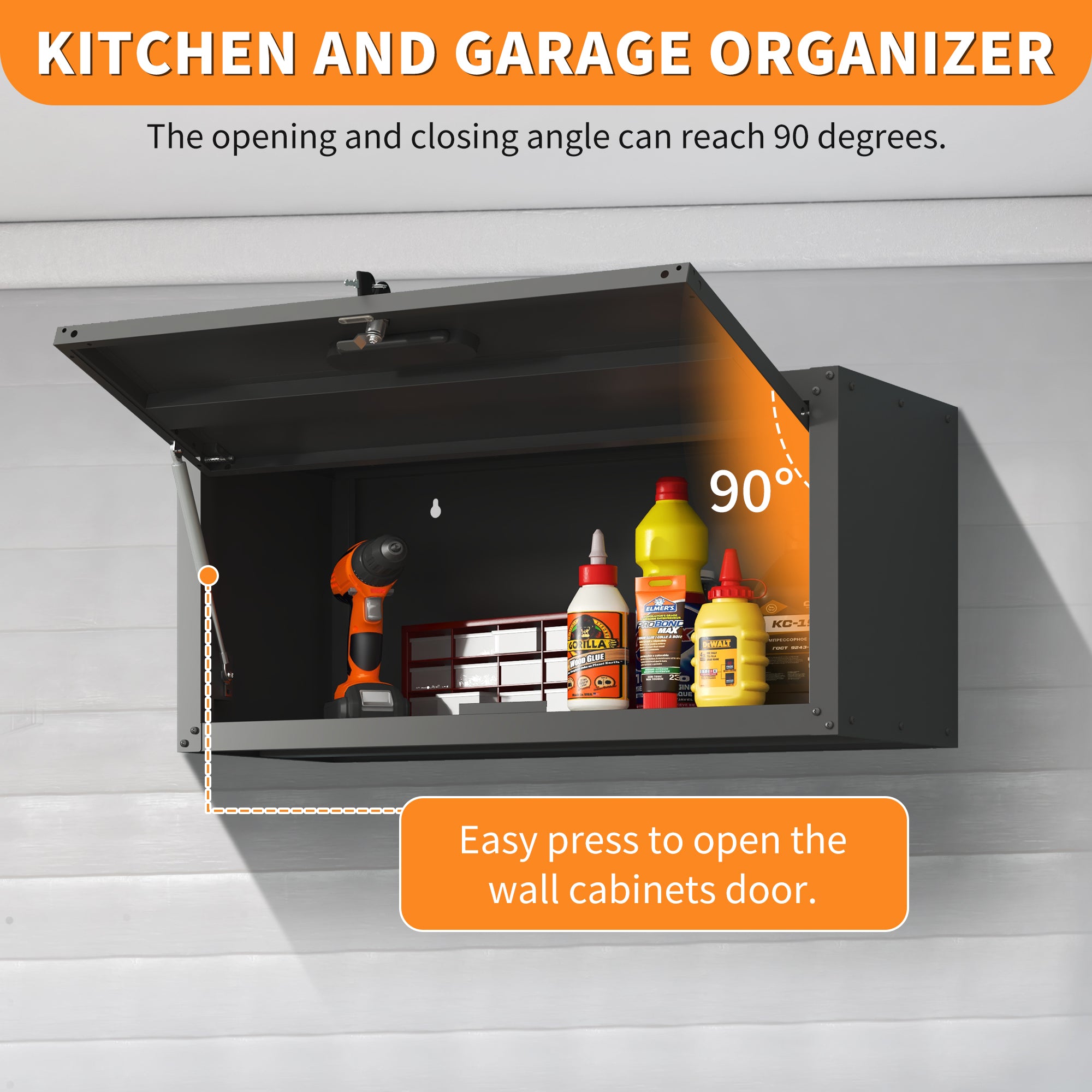 Heavy Duty Wall Mounted Tool Storage Cabinet – Steel Metal Garage Cabinet for Workshop, Assembly Required