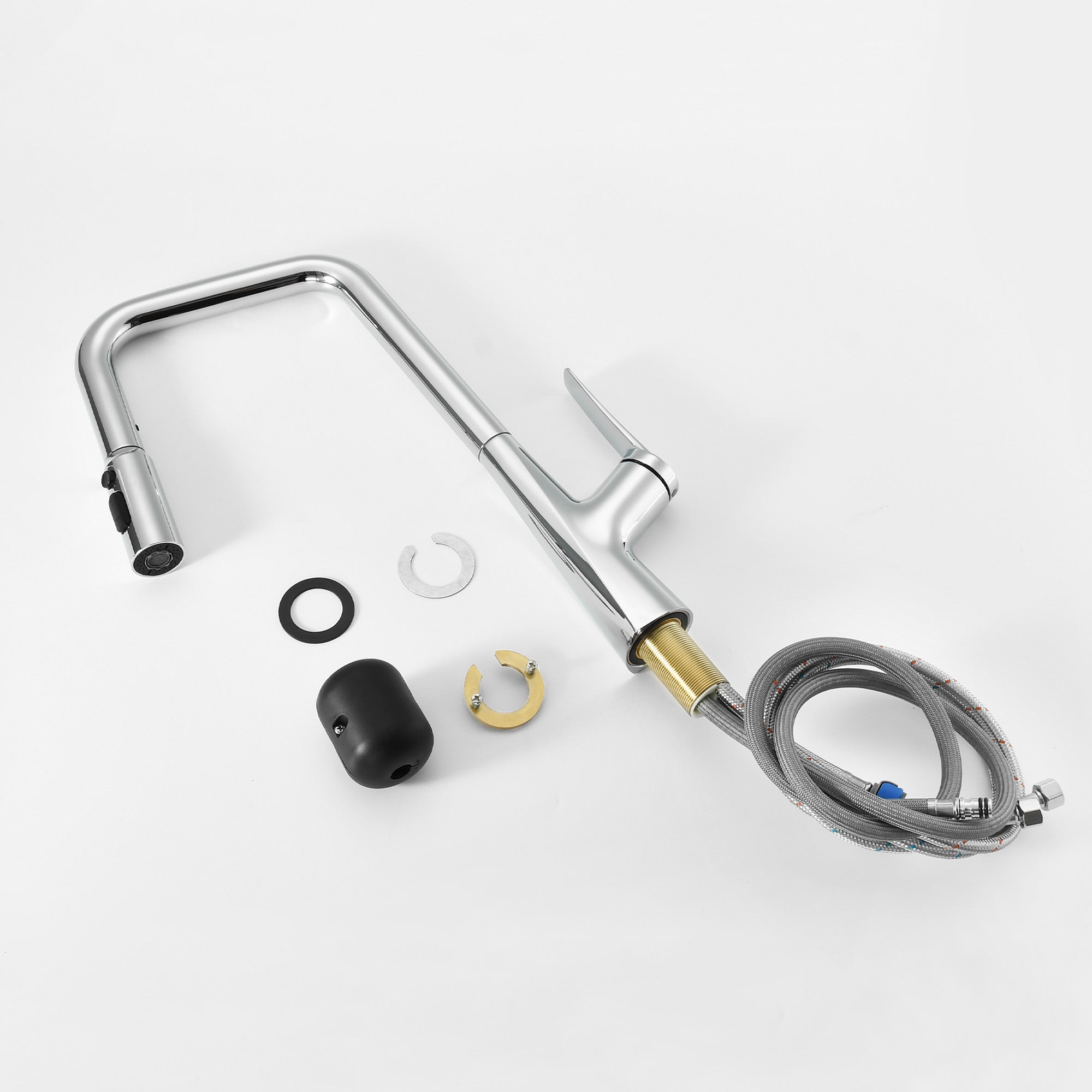Professional Chrome Kitchen Faucet - 3 Function 360 Sprayer, One Touch Switching & FastConnect