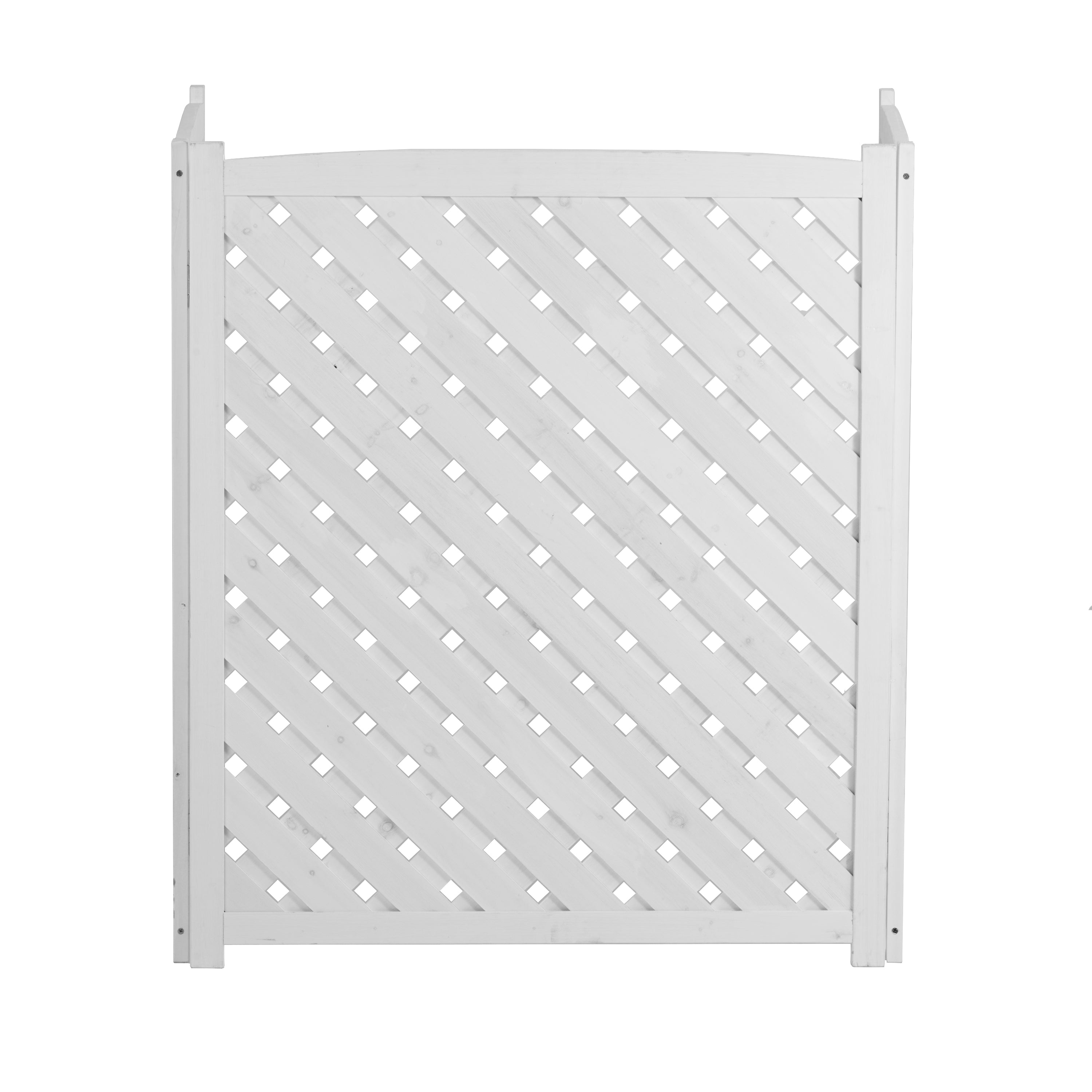 3‑Panel Solid Wood Outdoor Privacy Screen — 32" W x 38" H, AC Fence, Trash Can Enclosure, White