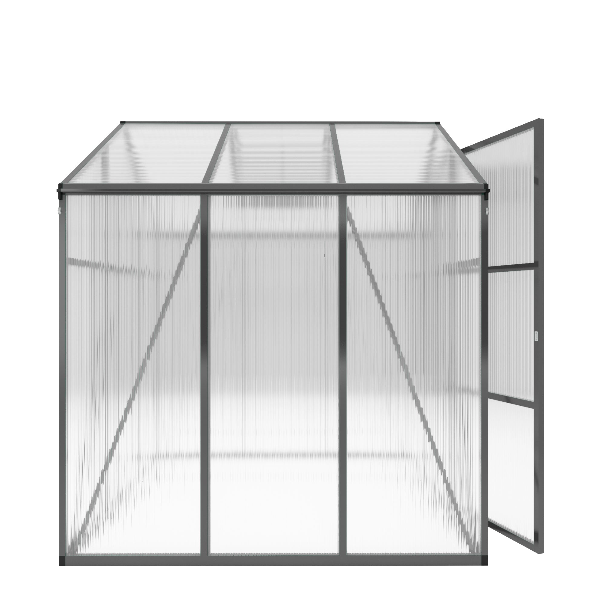6ft x 6ft Heavy‑Duty Aluminum Walk‑In Greenhouse — Raised Base Polycarbonate Panels & Drainage System Black