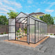 8ft x 12ft Heavy‑Duty Aluminum Walk‑In Greenhouse — 4mm Polycarbonate Panels Raised Base & Drainage System Black