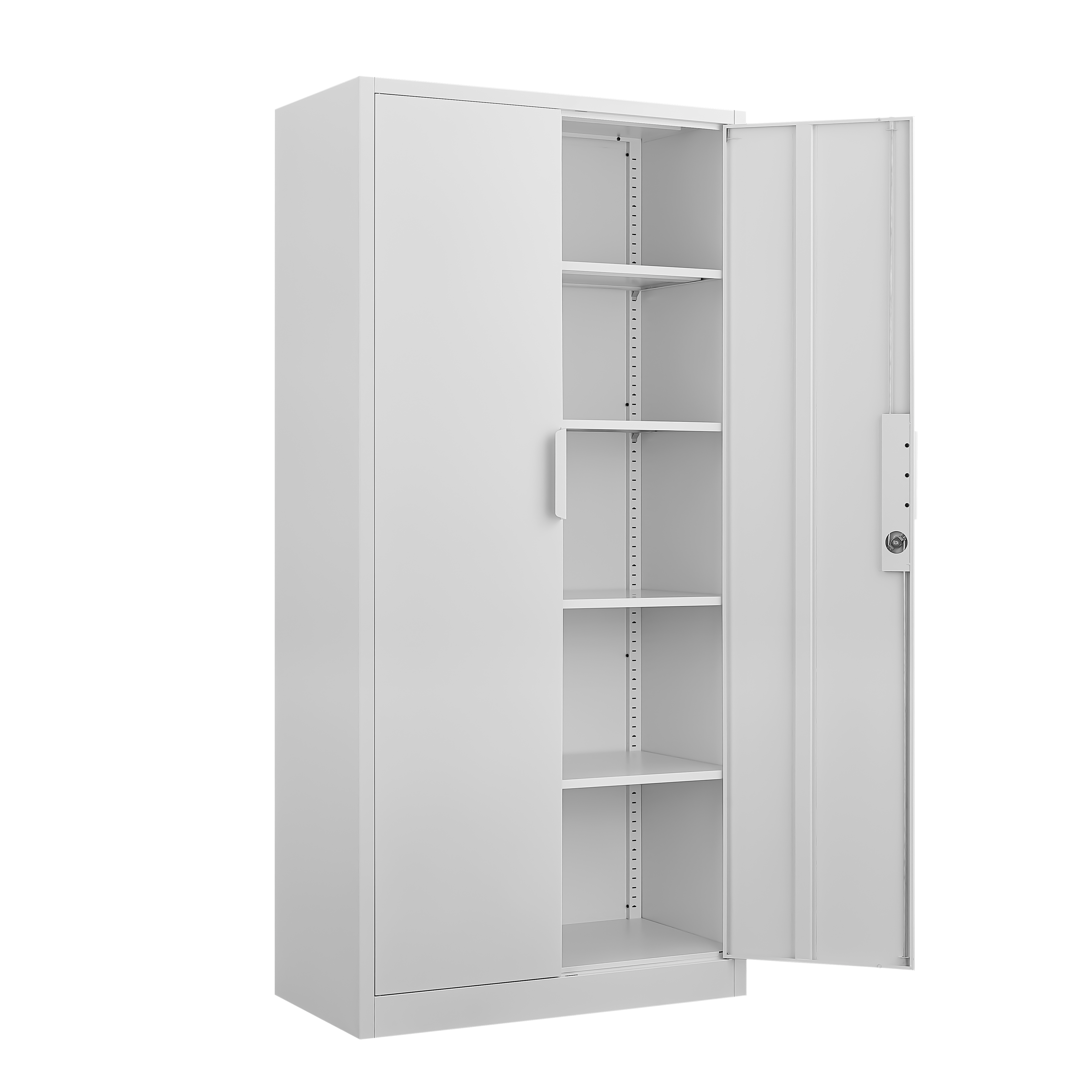 70-Inch 2-Door File Cabinet with Lock, 4 Adjustable Shelves, Heavy-Duty Steel Construction, for Commercial Office, Home Office, Legal Size & Letter File Storage, Organization Cabinet