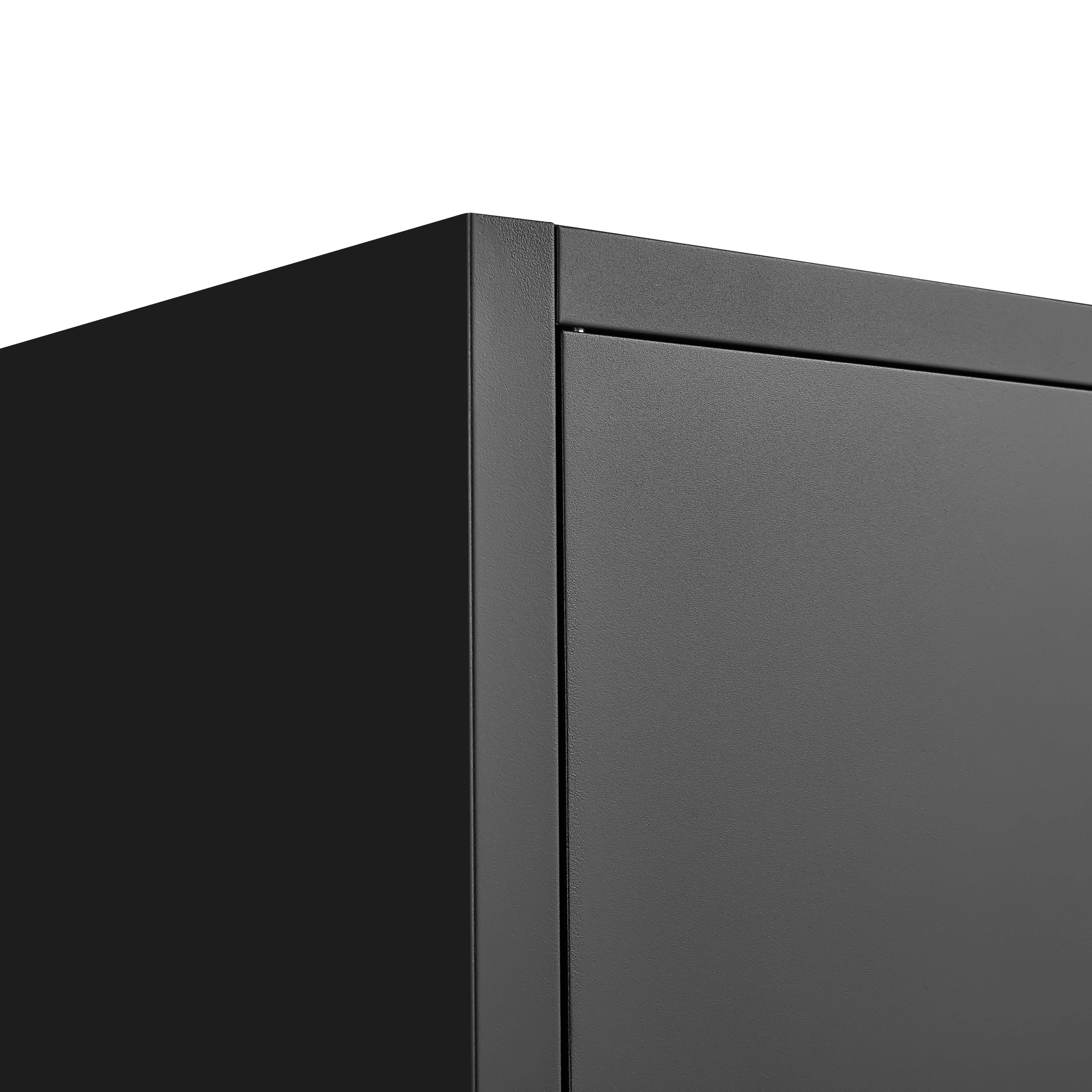 72-Inch 2-Door File Cabinet with Lock, 4 Adjustable Shelves, Heavy-Duty Steel Construction, for Commercial Office, Home Office, Legal Size & Letter File Storage, Organization Cabinet in Black