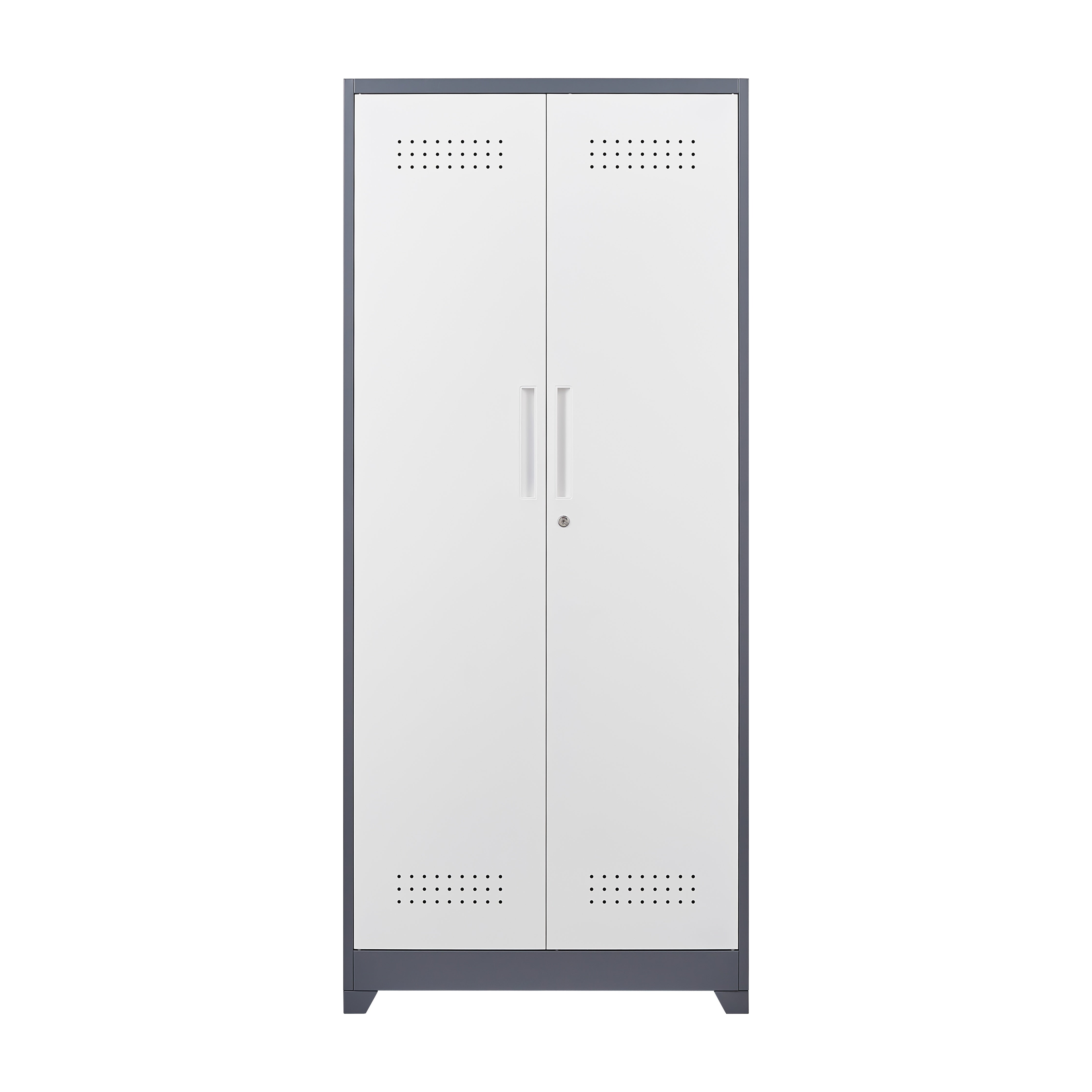 Gray Metal Lockers, Cleaning Tool Cabinets With Locking Doors, High Broom Tool Storage Cabinets, Adjustable Shelves, Large Cabinets For Kitchens, Offices, Shops.(72 Inches)