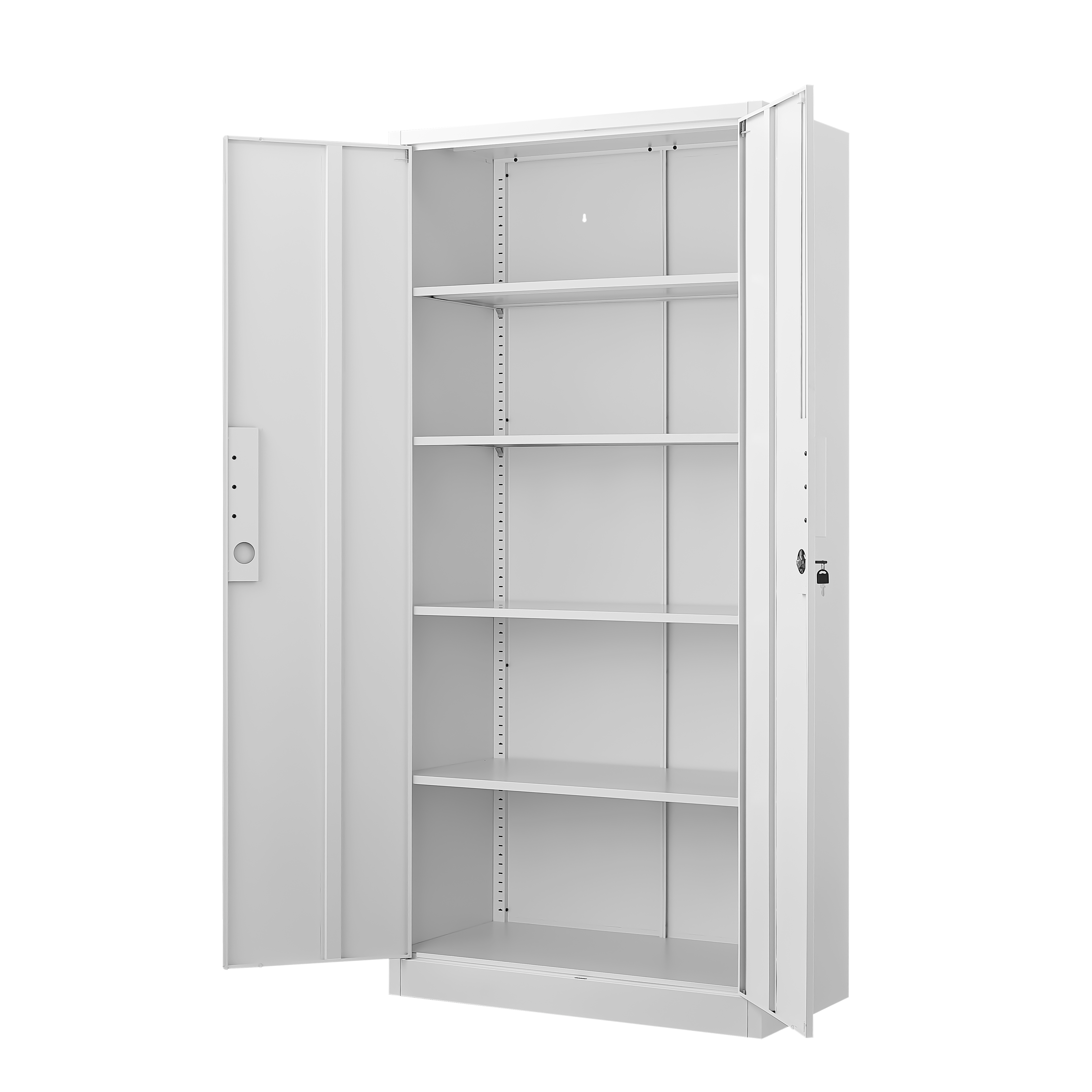 70-Inch 2-Door File Cabinet with Lock, 4 Adjustable Shelves, Heavy-Duty Steel Construction, for Commercial Office, Home Office, Legal Size & Letter File Storage, Organization Cabinet