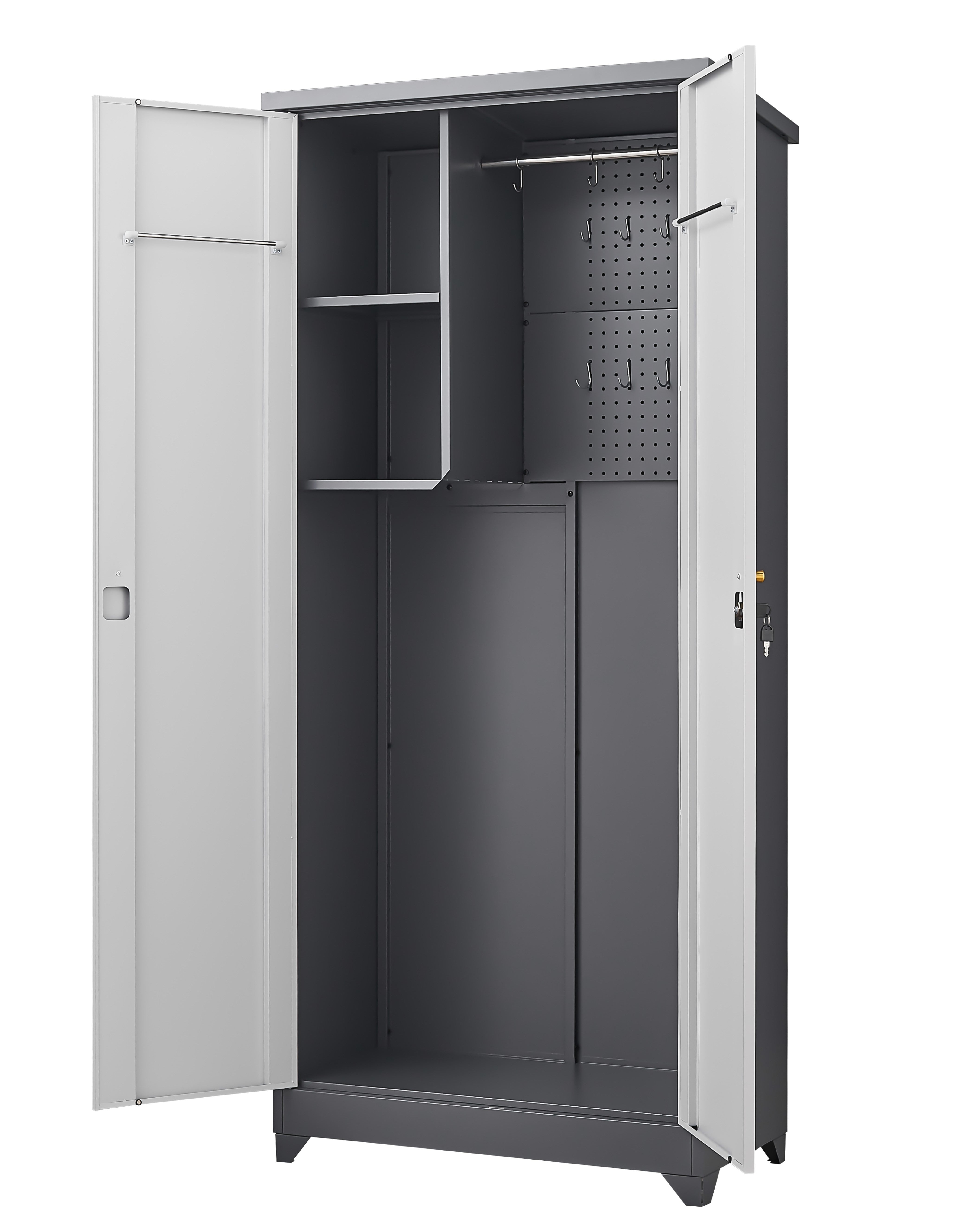 Outdoor Cabinet Outdoor Storage Cabinet Waterproof, Storage Cabinet cabinet with Shelves, Vertical Tall Garden Storage cabient & Outdoor Storage Cabinet Weatherproof for Outside in light gray