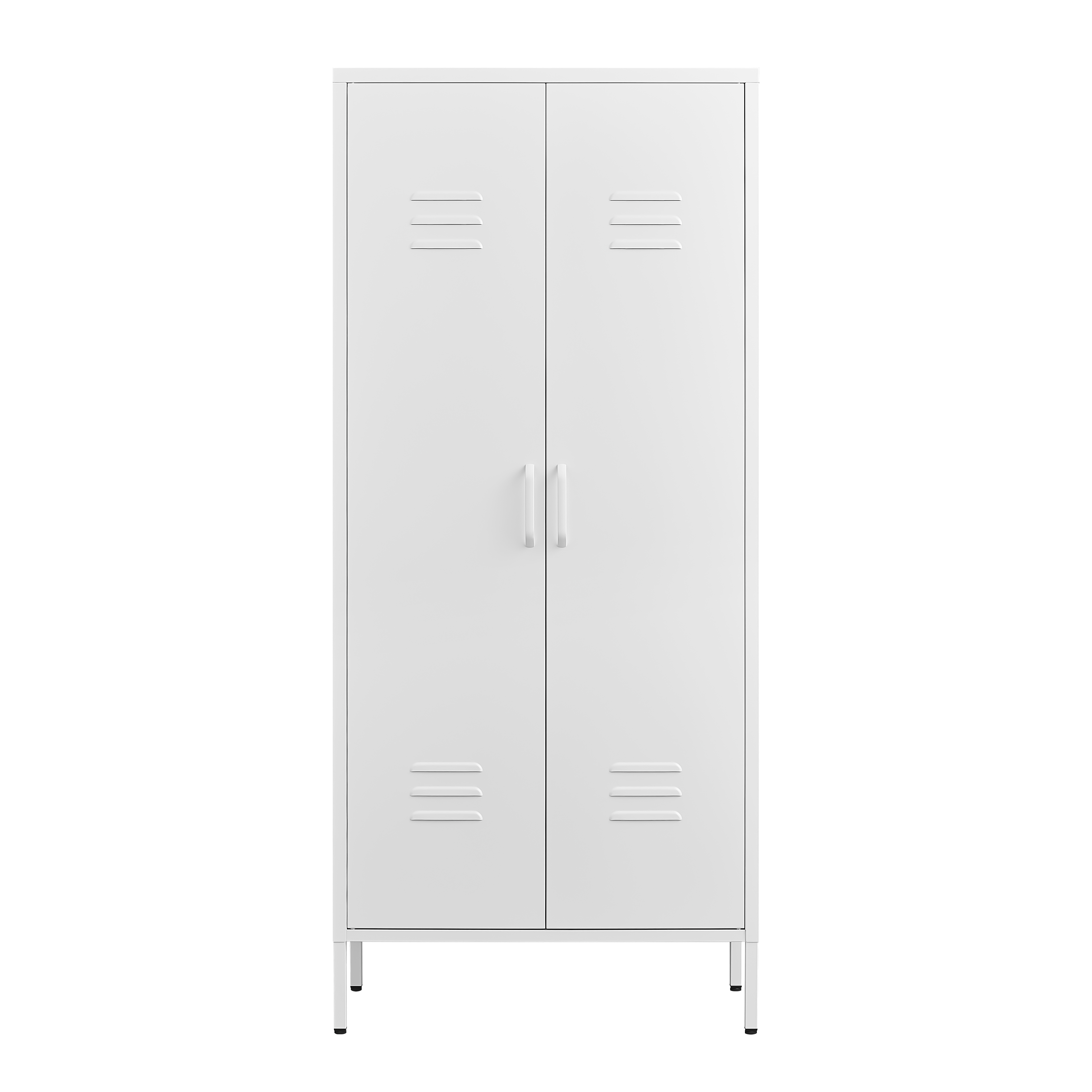 Modern Storage Cabinet with Adjustable Shelves, Magnetic Door Stopper, Aluminum Alloy Handles, and Breathable Design for Home Organization - Ideal for Living Room, Bedroom, or Entryway