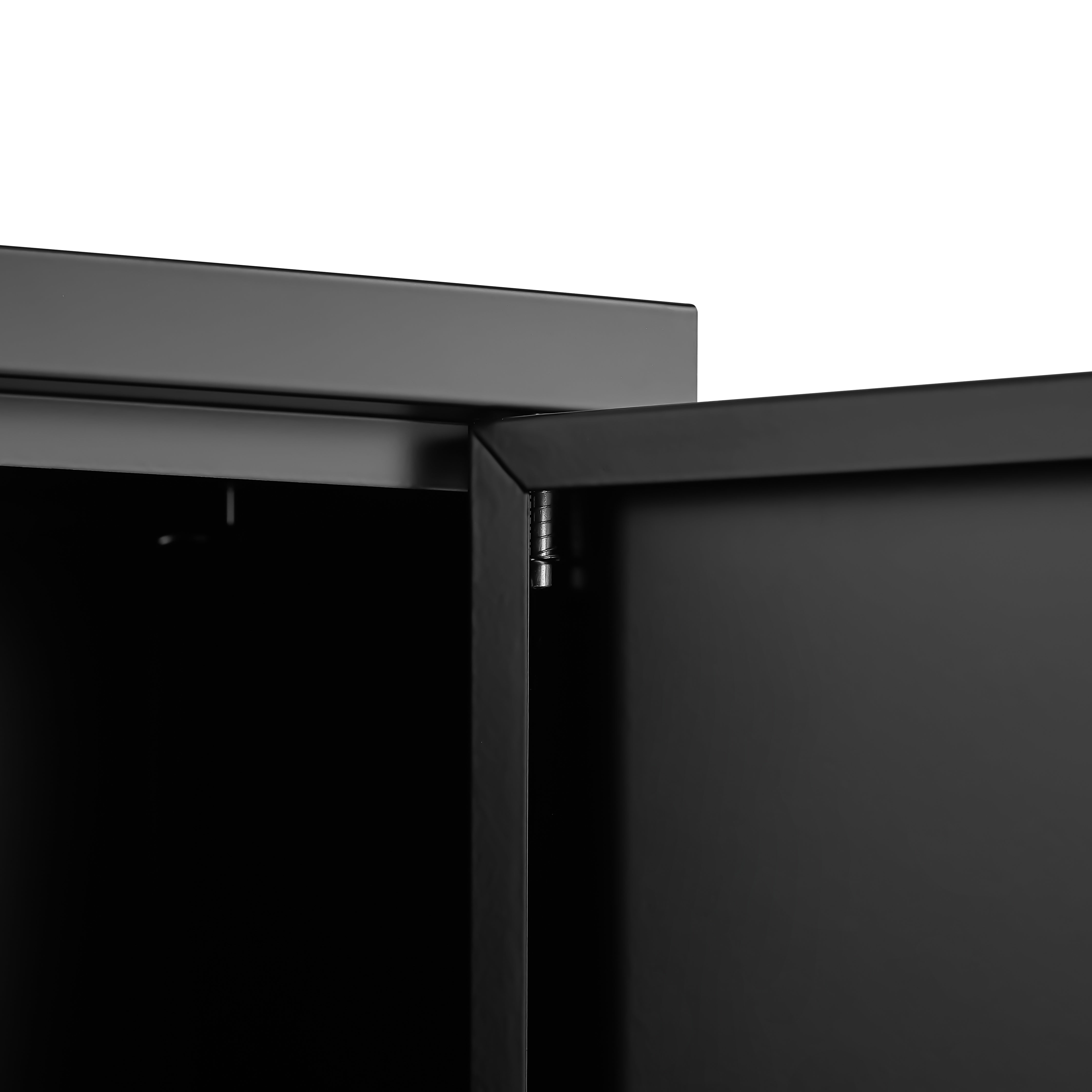 Metal Storage Locker Cabinet with Adjustable Shelves, Multipurpose Freestanding Organizer for Bedroom, Bathroom, Home Office