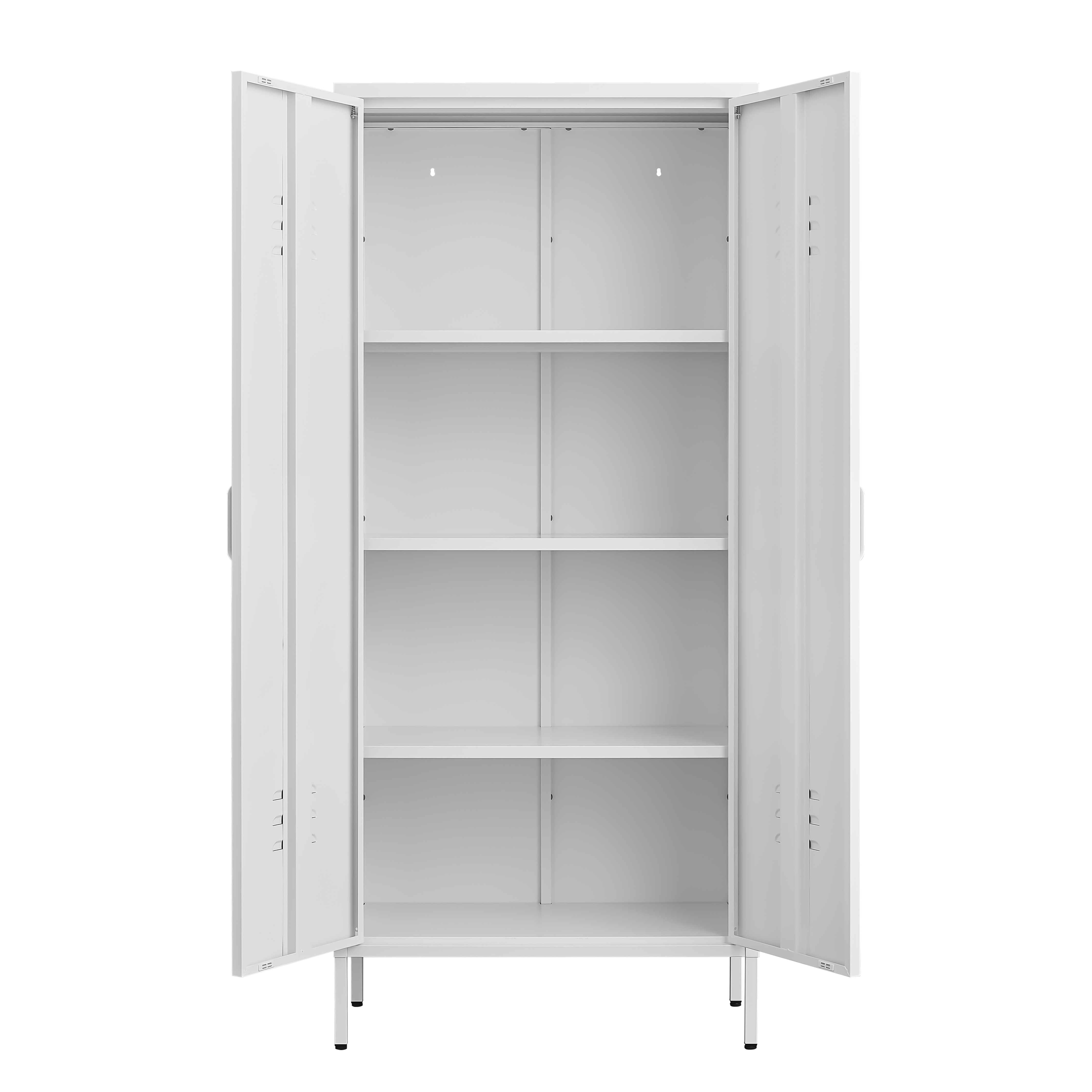 Modern Storage Cabinet with Adjustable Shelves, Magnetic Door Stopper, Aluminum Alloy Handles, and Breathable Design for Home Organization - Ideal for Living Room, Bedroom, or Entryway