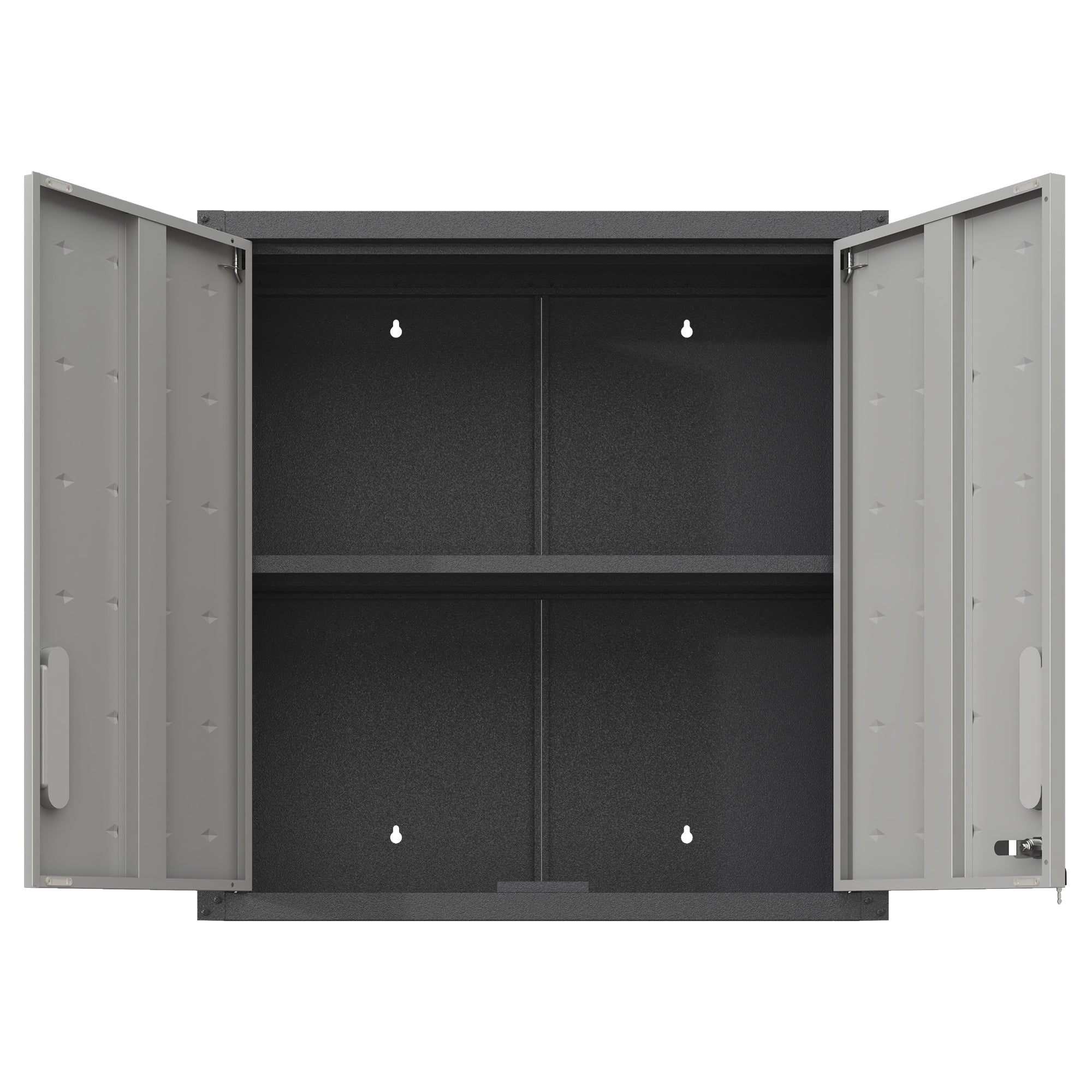 Metal Wall-Mounted Tool Storage Cabinet with Locking Door and 1 Shelf for Garage Warehouse,Office,Assembly Required