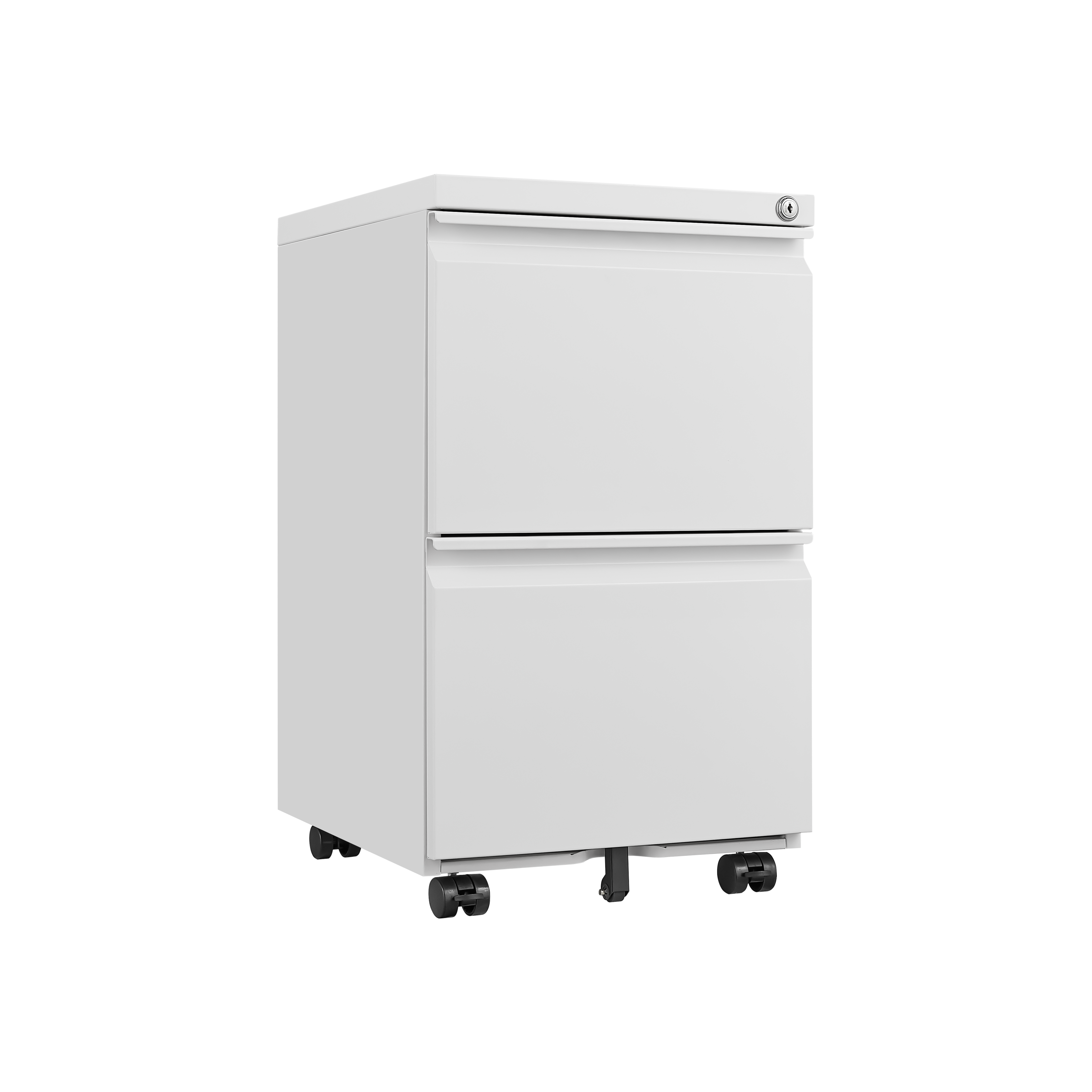 [requires assembly] Office Storage Cabinet, 2 Drawers File Cabinet With Lock Metal Vertical File Cabient With Wheels Mobile File Cabinet For Office Home Legal/Letter/a4 Size