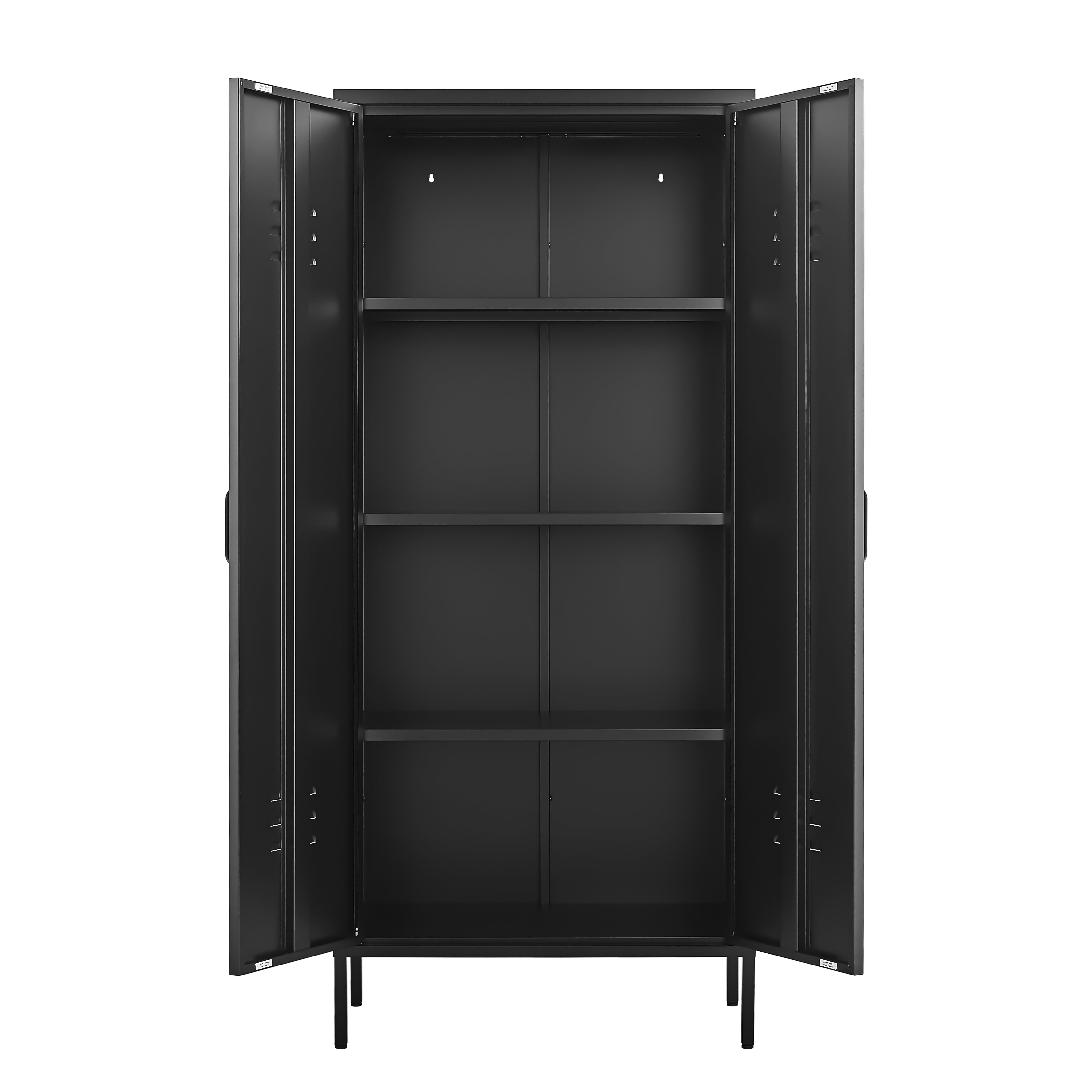 Metal Storage Locker Cabinet with Adjustable Shelves, Multipurpose Freestanding Organizer for Bedroom, Bathroom, Home Office