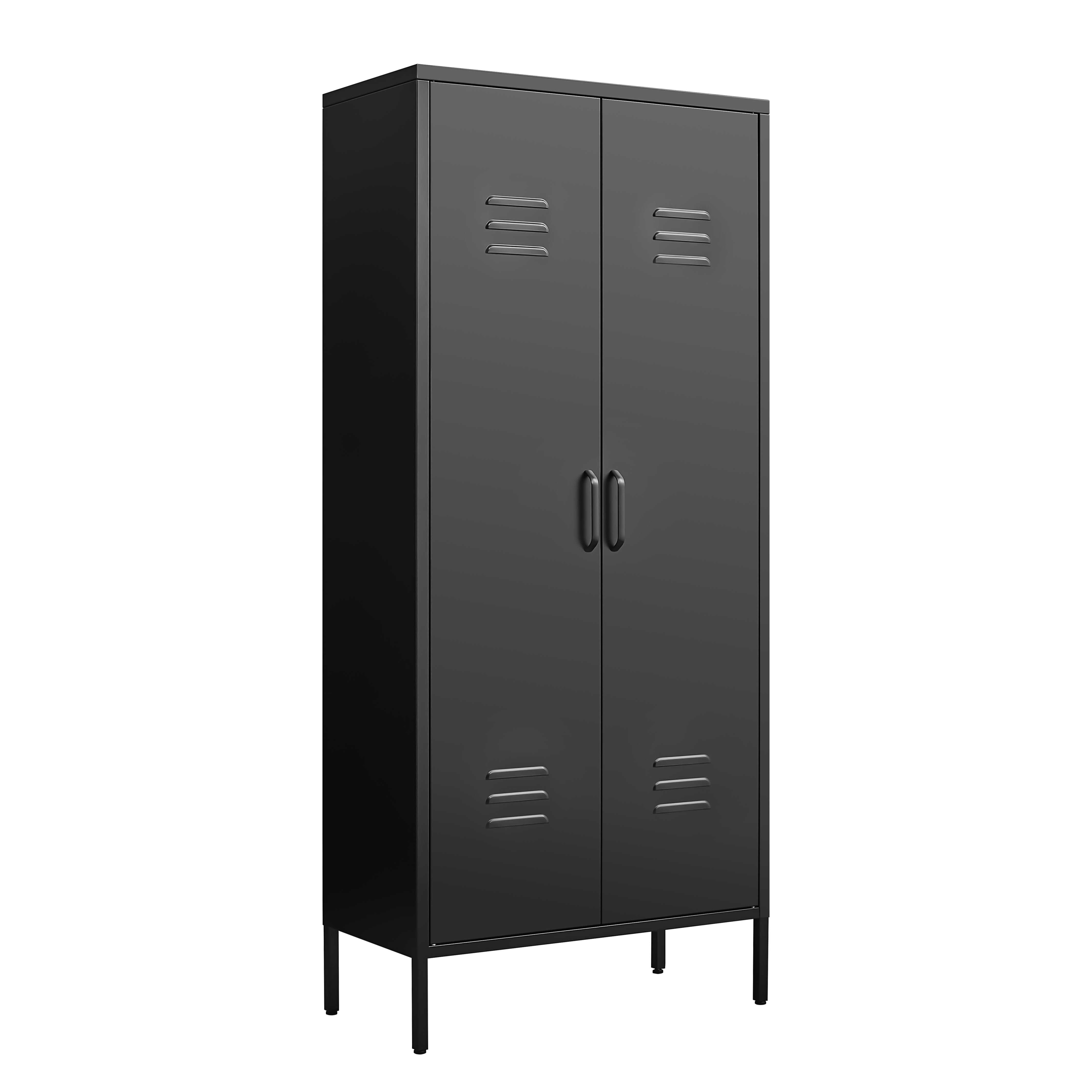 Metal Storage Locker Cabinet with Adjustable Shelves, Multipurpose Freestanding Organizer for Bedroom, Bathroom, Home Office
