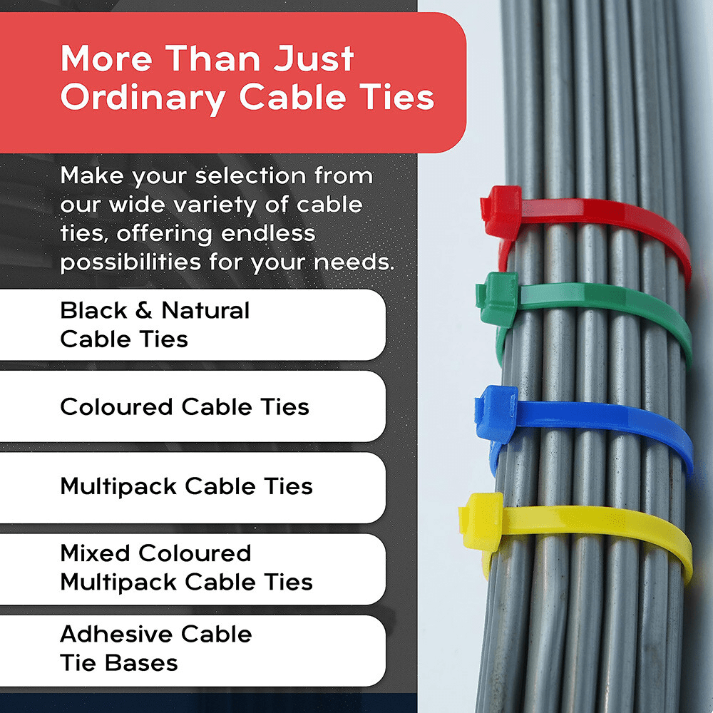 Coloured Cable Ties Nylon Zip Self locking Tie Length 100mm - 200mm - Best Quality - HomeDIYer