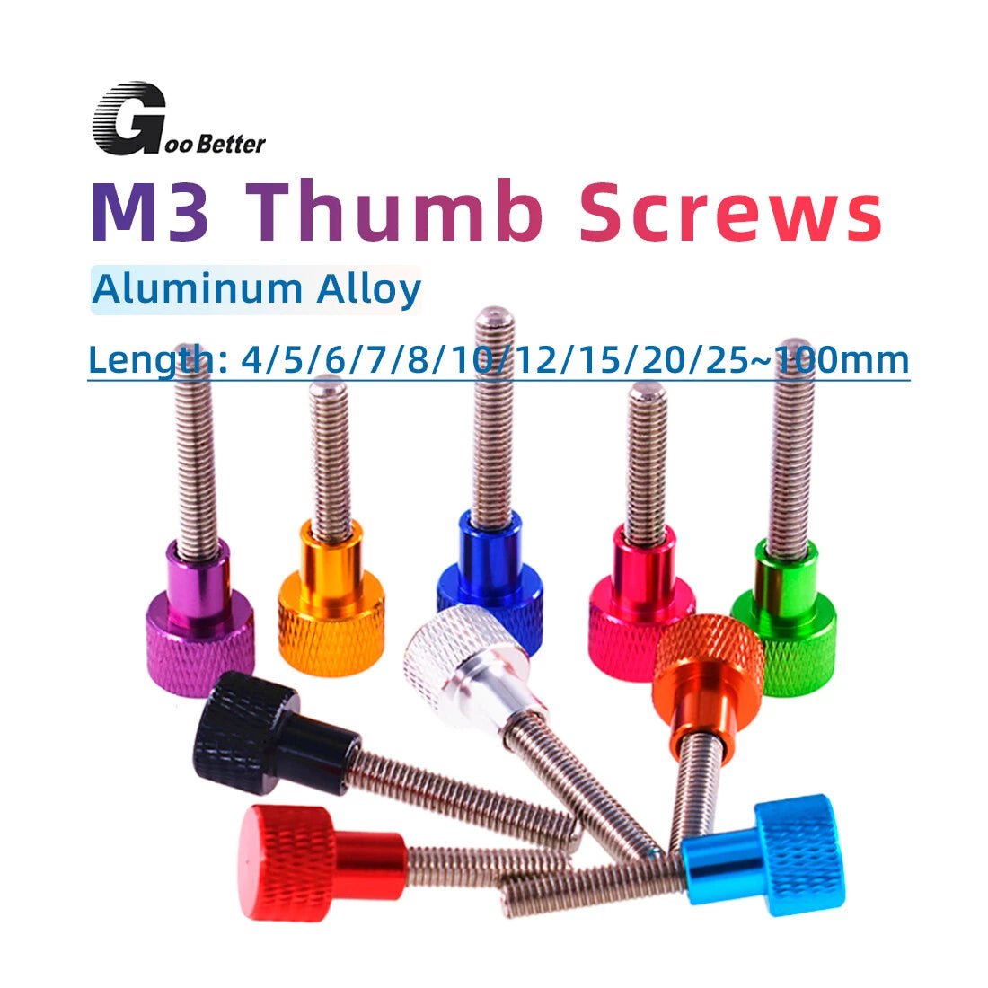M3 Knurled Thumb Screws – Stainless Steel & Aluminum Alloy Hand Grip Knob Bolts - HomeDIYer