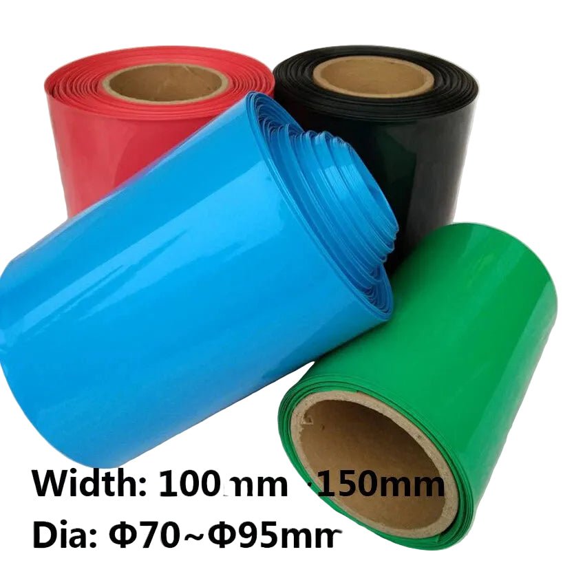 Large Diameter PVC Heat Shrink Tubing Battery Sleeve Wrap 110–150mm Flat Width - HomeDIYer