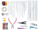 Complete Beading Needle Set – 165+ Pcs Ultra-Fine to Large Hole Needles with Elastic Cords, Wire, Pliers & Storage Box for Jewelry Making