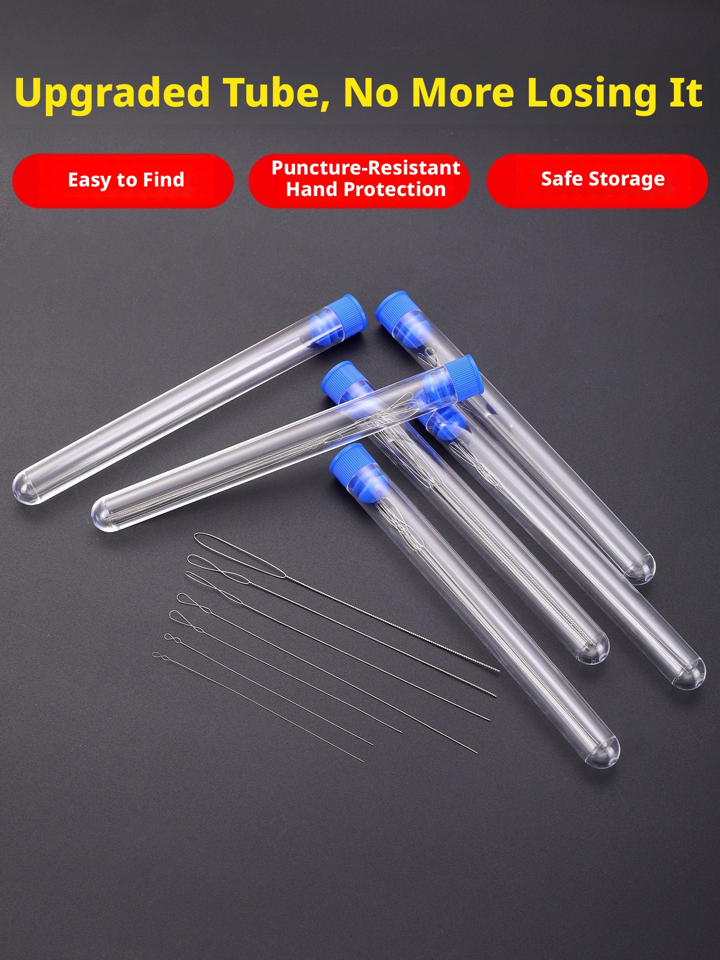 Ultra‑Fine Beading Twist Needles Set – 0.15mm to 0.9mm, Long Stainless Steel Needles with Storage Tubes & Elastic Thread for DIY Bracelet Jewelry Making