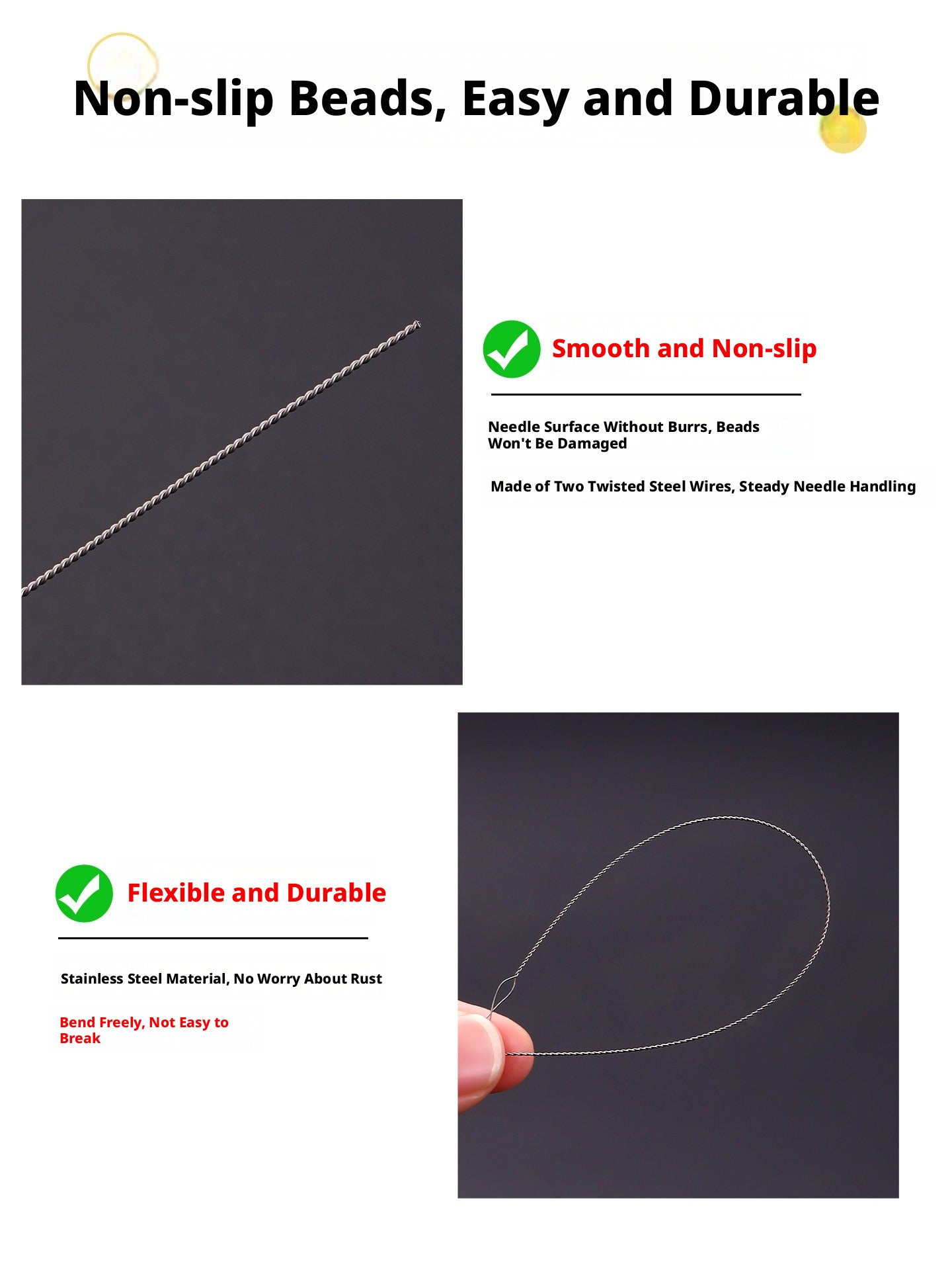 Ultra‑Fine Beading Twist Needles Set – 0.15mm to 0.9mm, Long Stainless Steel Needles with Storage Tubes & Elastic Thread for DIY Bracelet Jewelry Making