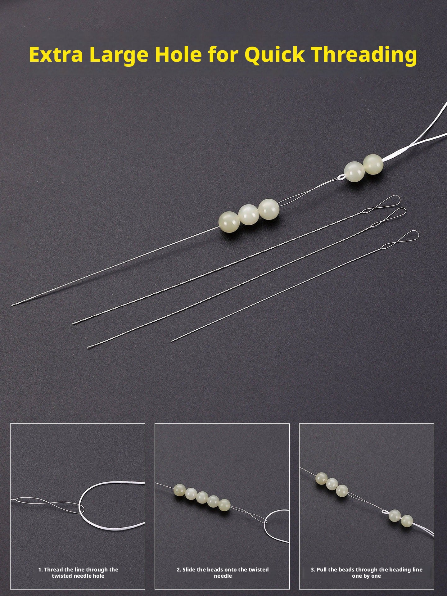 Ultra‑Fine Beading Twist Needles Set – 0.15mm to 0.9mm, Long Stainless Steel Needles with Storage Tubes & Elastic Thread for DIY Bracelet Jewelry Making