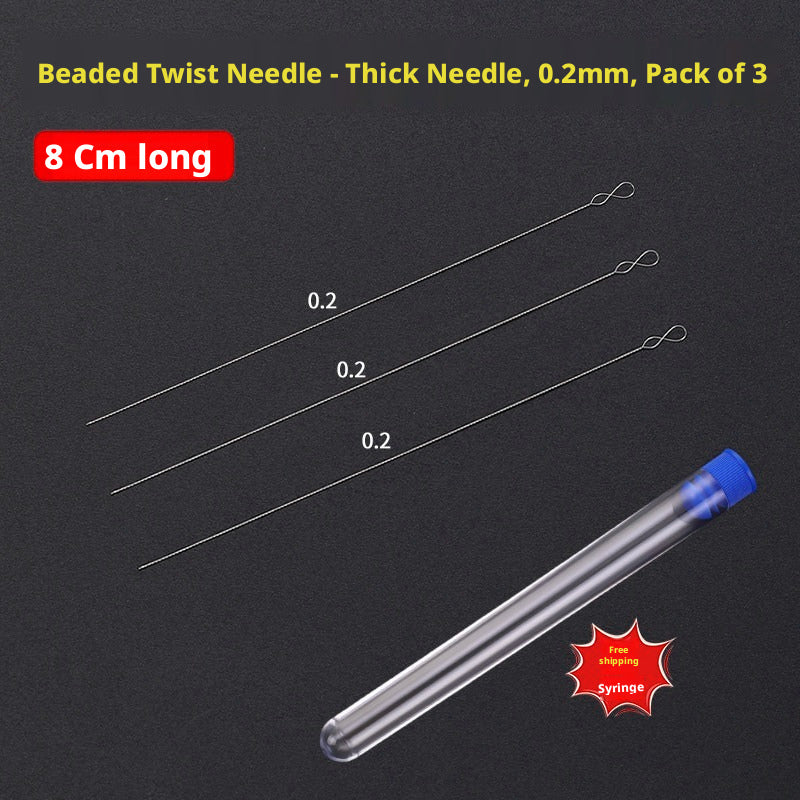 Ultra‑Fine Beading Twist Needles Set – 0.15mm to 0.9mm, Long Stainless Steel Needles with Storage Tubes & Elastic Thread for DIY Bracelet Jewelry Making